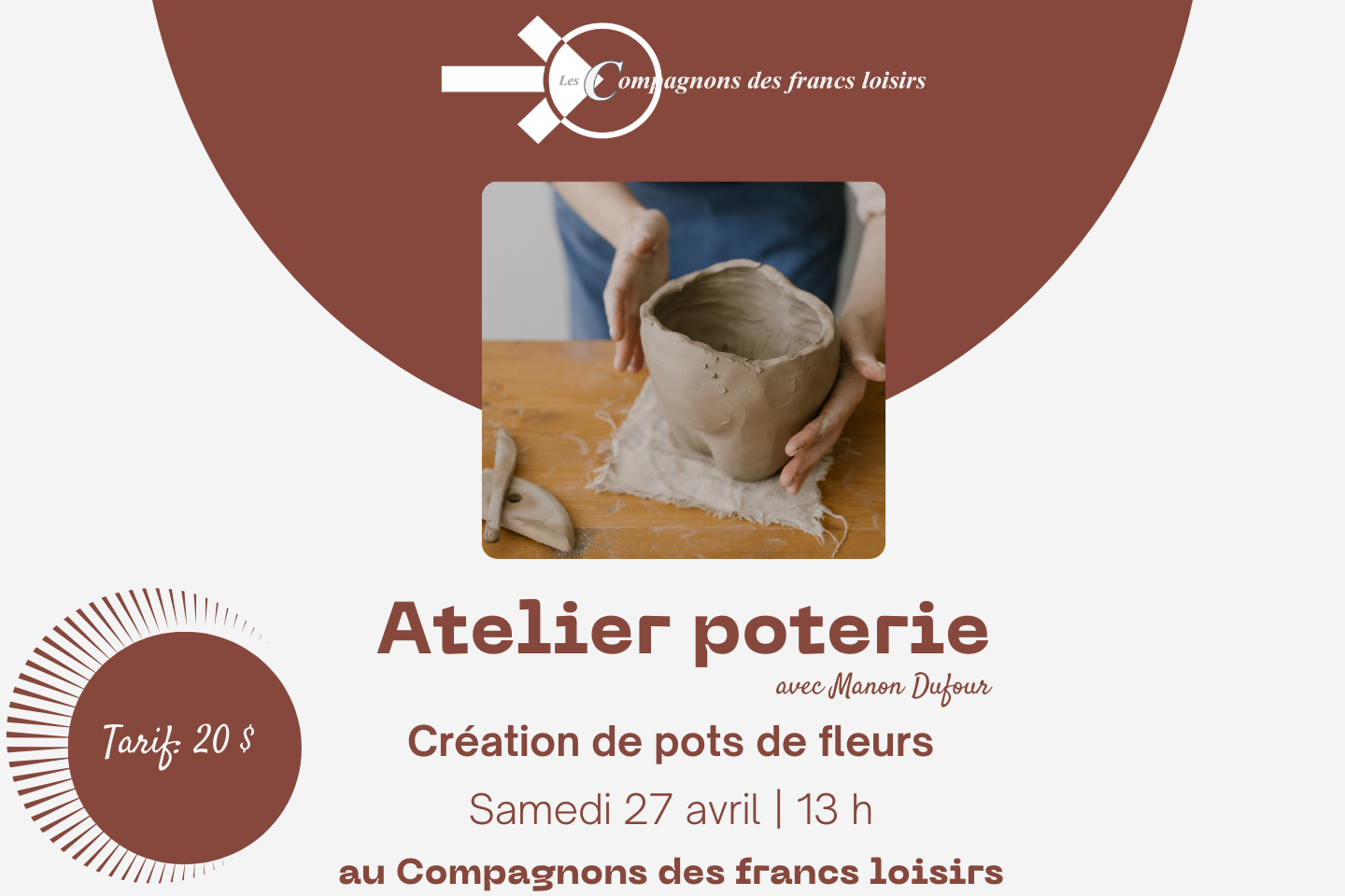 Atelier poterie - Création de pots de fleurs