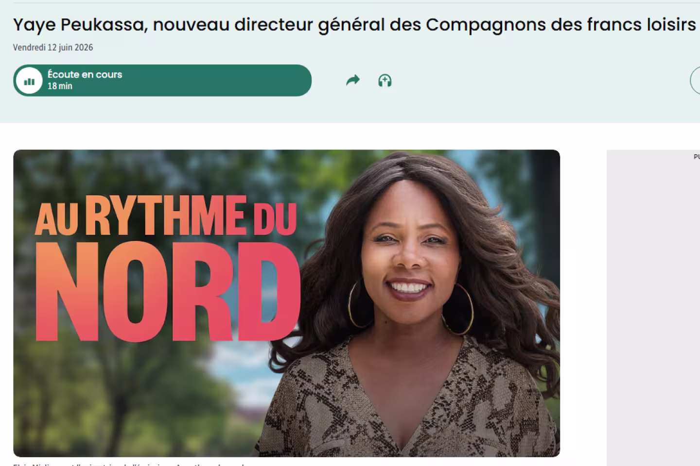 Capture d'écran du site de Radio-Canada
